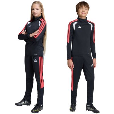 15. adidas Tiro 26 League Slim kids' pants black and red JY7115