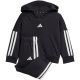 8. adidas Essentials Joggers 3 Stripes Fleece Hoodie Tracksuit for Kids Black JD6484