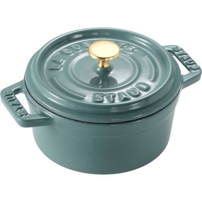 STAUB MINI COCOTTE Mini round cast iron pot 250 ml, eucalyptus