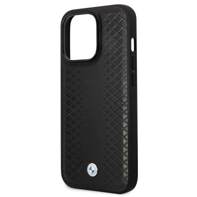 6. BMW Leather Diamond Pattern case for iPhone 14 Pro - black