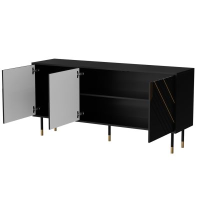 2. 3D MOUNTAIN chest of drawers 154x40x72 black + gold