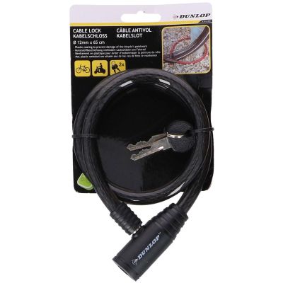 3. SPIRAL BIKE LOCK WITH KEY 1.2x65CM BLACK DUNLOP