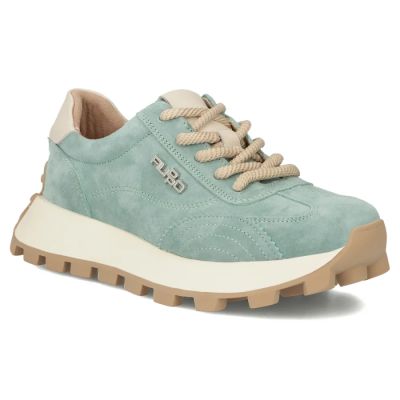 17. Leather platform sneakers in green Filippo DP7498