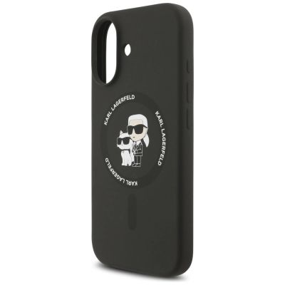 6. Karl Lagerfeld Silicone Karl&Choupette Ring MagSafe Case for iPhone 17 - Black