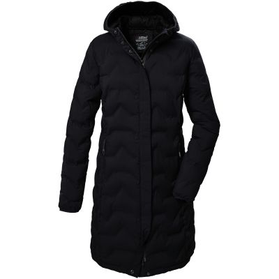 Killtec KOW 9 women's technical parka, quilted, hooded, zippered, waterproof, black (41806/200)