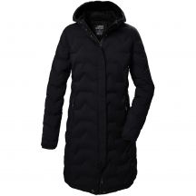 Killtec KOW 9 women's technical parka, quilted, hooded, zippered, waterproof, black (41806/200)