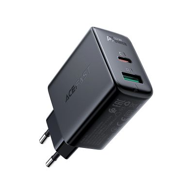 2. Acefast wall charger USB Type C / USB 32W, PPS, PD, QC 3.0, AFC, FCP black (A5 black)