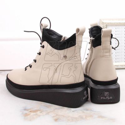 8. Filippo W PAW482 beige insulated leather platform boots