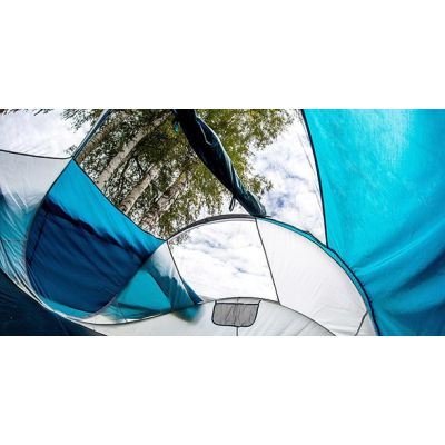 8. Coleman Galiano 4 FastPitch Pop Up Tent 4 Person Green, Gray