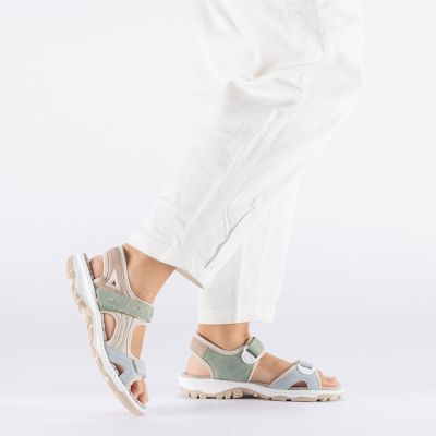 5. Comfortable women's sports sandals with Velcro colorful Rieker 68866-94