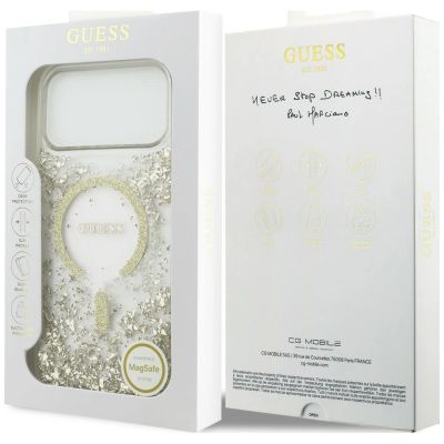 8. Guess Resin Bottom Glitter MagSafe Case for iPhone 18 Pro Max / 17 Pro Max - Gold