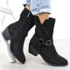 12. Women's suede cowboy boots black M.Daszyński MR1921-47