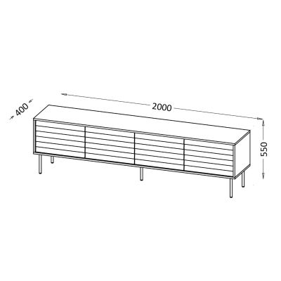 4. 4D CORTINA TV cabinet 200x40x55 black