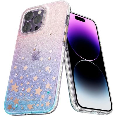 3. Kingxbar Heart Star Series case for iPhone 14 Plus case with zodiac stars