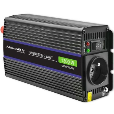 8. QOLTEC VOLTAGE CONVERTER MONOLITH 1200 MS WAVE | 12V TO 230V | 600/1200W | USB