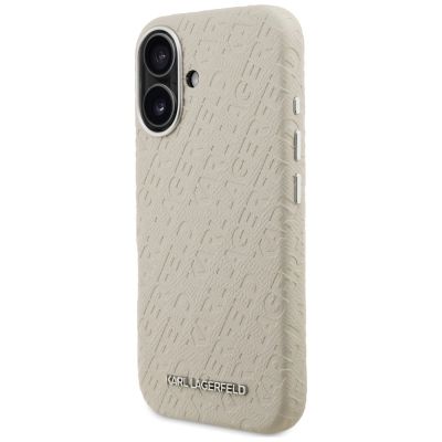 2. Karl Lagerfeld FW Stamped Karl MagSafe iPhone 16 Case - Beige