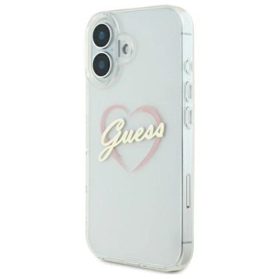 2. Guess IML Heart Case for iPhone 16 plus - Transparent
