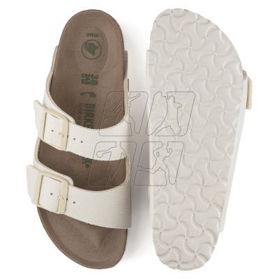 2. Birkenstock Arizona Vegan Women Textile Narrow Eggshell Flip-Flops for Narrow Feet Vegan (1022679)