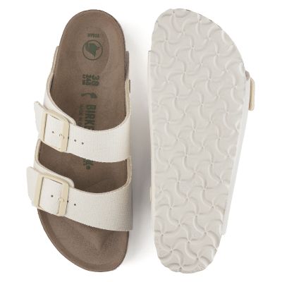 2. Birkenstock Arizona Vegan Women Textile Narrow Eggshell Flip-Flops for Narrow Feet (1022679)