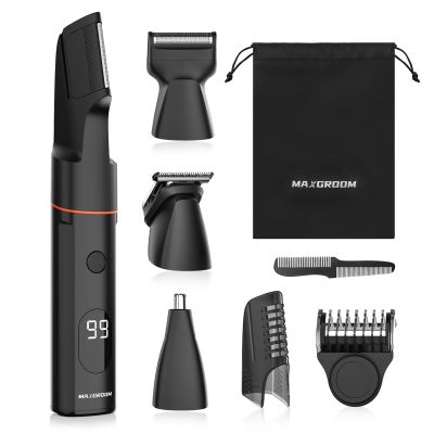 2. MAXGROOM LK-881 multifunctional trimmer with replaceable tips - black