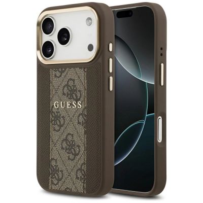 Guess 4G Stripe MagSafe case for iPhone 17 Pro - brown