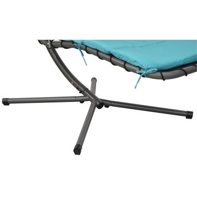 8. LIZBONA ROCKING CHAIR SWING WITH UMBRELLA 190X117X195CM GREY TURQUOISE