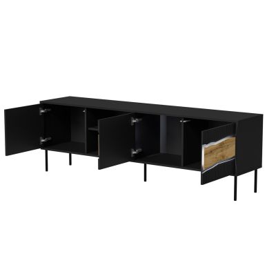 4. INSERTO 3D1W TV cabinet 190x40x61.5 black + LED