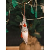 Christmas Decorative Hanging Ornament 9 cm Santa Claus, Grey
