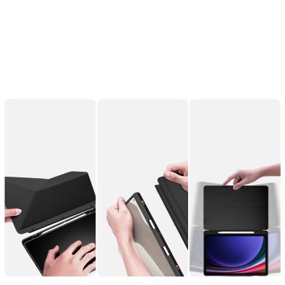 3. Dux Ducis Magi Case with Stylus Holder for Samsung Galaxy Tab S10 FE/S9/S9 FE - Black