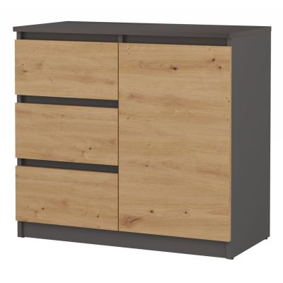 CHEST OF DRAWERS 1 DOOR 3 DRAWERS ANTHRACITE/ARTISAN SET
