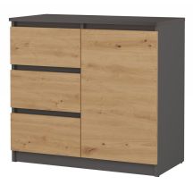 CHEST OF DRAWERS 1 DOOR 3 DRAWERS ANTHRACITE/ARTISAN SET