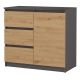 CHEST OF DRAWERS 1 DOOR 3 DRAWERS ANTHRACITE/ARTISAN SET
