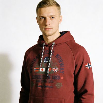 6. Geographical Norway DB 100 M sweatshirt WZ3006H/GN-Burgundy