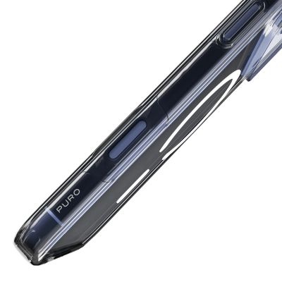 7. Puro Impact Clear D3O TPU+PC Case Compatible with MagSafe for iPhone 17 Pro - Transparent