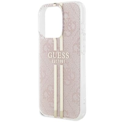 6. Guess IML 4G Gold Stripe case for iPhone 15 Pro - pink