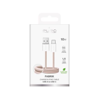 2. Puro Fabrik 10W Braided Cable USB-A - USB-C 1.5m - Beige