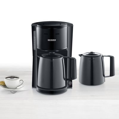 8. SEVERIN KA 9307 coffee machine with 2 thermoses 1000W black