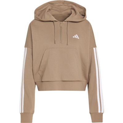 2. adidas Essentials 3-Stripes French Terry Quarter-Zip Women’s Sweatshirt Beige KF8315