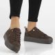 2. Women's leather platform sneakers, brown, Filippo DP3533