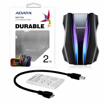 3. External HDD ADATA HD770G (2TB; 2.5"; USB 3.2; black)