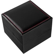 Watch box made of eco-leather, black and red, PBES-1