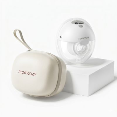 Momcozy M5 Smart Wearable Breast Pump – | Shell Breast Pump | App Control, Wireless, Single, Gray