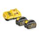 Battery pack with charger for Dewalt XR DeWalt XR Flexvolt DCB118T2 (Li-Ion)