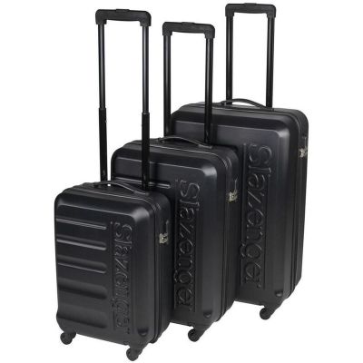 SET OF 3 SUITCASE 18/22/26 INCHES BLACK SLAZENGER