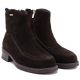 4. Women's leather ankle boots with stitching, chocolate Big Star