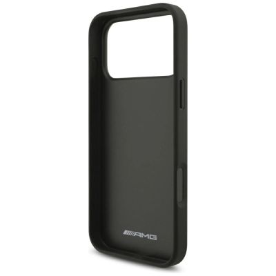 7. Mercedes AMG Leather Debossed Lines Logo Case for iPhone 18 Pro Max / 17 Pro Max - Black