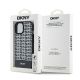 8. DKNY Leather Printed Pattern Metal Logo MagSafe Case for iPhone 15/14/13 - Black