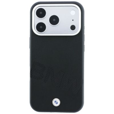 3. BMW Sign Inclined Deboss Letters MagSafe Case for iPhone 17 Pro / 18 Pro - Black