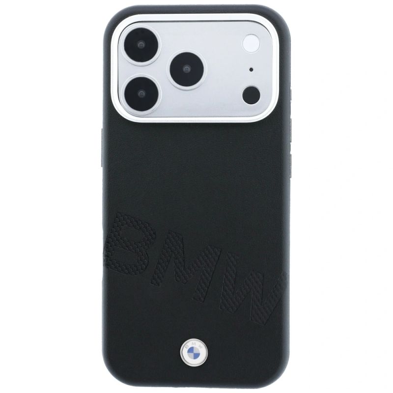 3. BMW Sign Inclined Deboss Letters MagSafe Case for iPhone 17 Pro / 18 Pro - Black