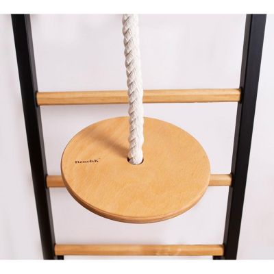 26. WOODEN AND METAL GYMNASTIC WALL BAR WITH WOODEN BAR AND ACCESSORIES BENCHK 221B A076